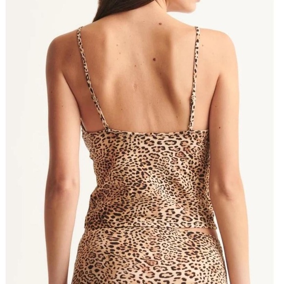 SKIN WORLDWIDE organic cotton goldie camisole in brown leopard print - Picture 5 of 5